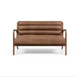 Casa Danna Faux Leather 2 Seater Sofa, Achilles Brown - thumbnail 3