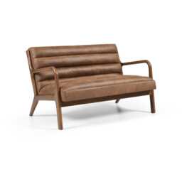 Casa Danna Faux Leather 2 Seater Sofa, Achilles Brown - thumbnail 2