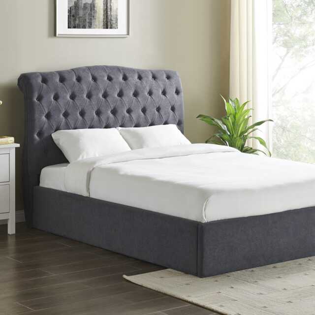 Casa Gerbera Storage Bed Frame, Single, Dark Grey - image 1