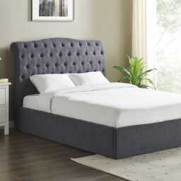 Casa Gerbera Storage Bed Frame, Single, Dark Grey - thumbnail 1