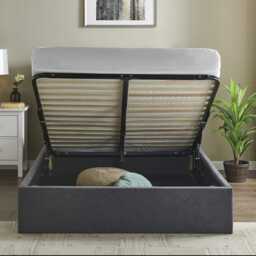 Casa Gerbera Storage Bed Frame, Single, Dark Grey - thumbnail 3