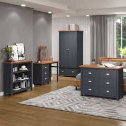 Casa Danna Low Bookcase, Midnight Blue - thumbnail 2
