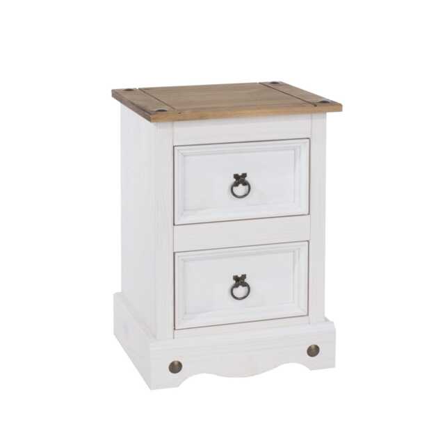 Casa Connor 2 Drawer Petite Bedside Cabinet, White - image 1