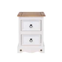 Casa Connor 2 Drawer Petite Bedside Cabinet, White - thumbnail 3