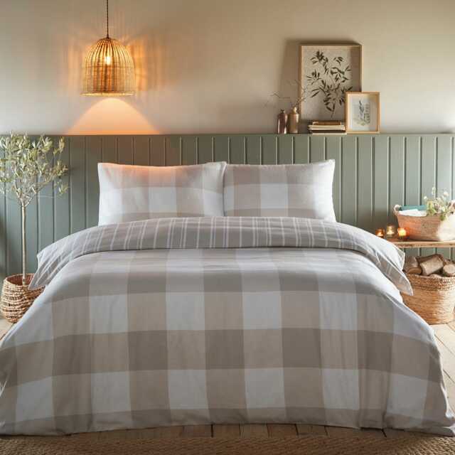 Portfolio Home Glenmore Brushed Duvet Set, Double, Natural - image 1
