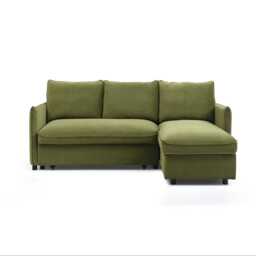 Casa Barret Velvet Chaise Sofa Bed, Athena Olive Green - thumbnail 5