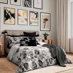 Ted Baker Mono Floral Duvet Set, King, Black & White - thumbnail 2