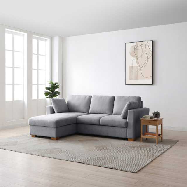Casa Sorrel Chaise Fabric Sofa Bed , Grey - image 1