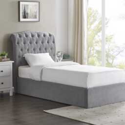 Casa Gerbera Storage Bed Frame, Double, Light Grey - thumbnail 1
