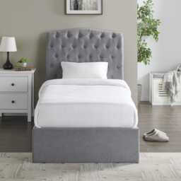 Casa Gerbera Storage Bed Frame, Double, Light Grey - thumbnail 4