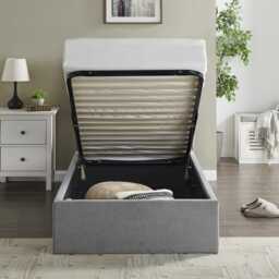 Casa Gerbera Storage Bed Frame, Double, Light Grey - thumbnail 3