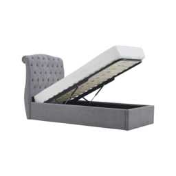 Casa Gerbera Storage Bed Frame, Double, Light Grey - thumbnail 2
