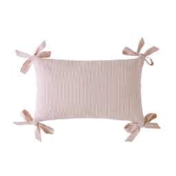 Laura Ashley Flaxley Stripe Microfibre Cushion, 50cm x 30cm, Pink - thumbnail 1