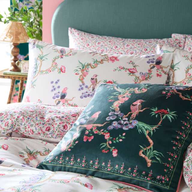 Cath Kidston Bird Cushion, Emerald - image 1