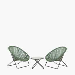 Pacific Lifestyle Tobs Rattan Garden Bistro Set, 2 Seater, Green - thumbnail 4