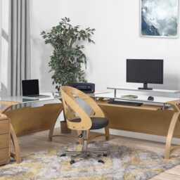 Jual Helsinki Corner Office Desk Connector, White - thumbnail 2