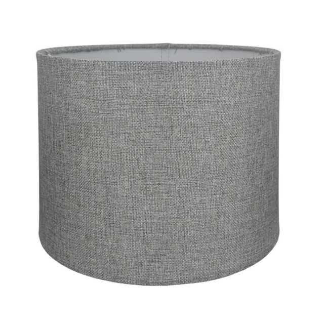 Casa Empire Cylinder Lamp Shade, 26cm, Linen, Small, Grey
