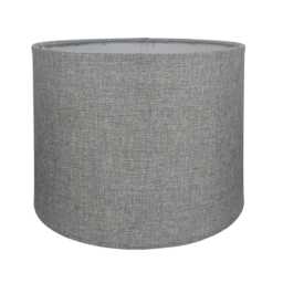 Casa Empire Cylinder Lamp Shade, 26cm, Linen, Small, Grey