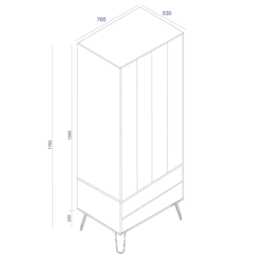 Casa Alden 2 Door Wardrobe, Driftwood - thumbnail 3