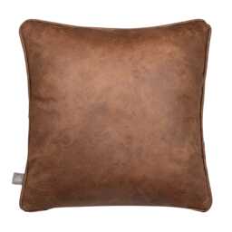 Scatter Box Quilo Bouclé Leather Cushion, Cream & Brown - thumbnail 2