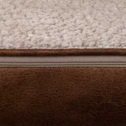 Scatter Box Quilo Bouclé Leather Cushion, Cream & Brown - thumbnail 4