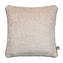 Scatter Box Quilo Bouclé Leather Cushion, Cream & Brown - thumbnail 1