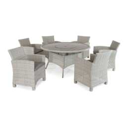 Kettler Palma Garden Dining Set, 6 Seater, White Wash - thumbnail 2