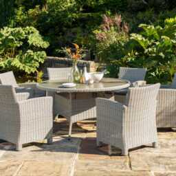 Kettler Palma Garden Dining Set, 6 Seater, White Wash - thumbnail 1