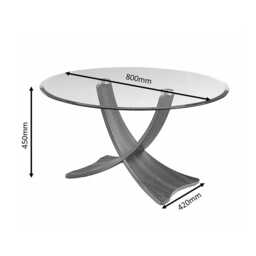 Jual Siena Glass Coffee Table, Walnut - thumbnail 3