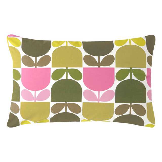 Orla Kiely Multi Block Stem Pillowcase Pair, Green & Pink - image 1