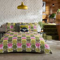 Orla Kiely Multi Block Stem Pillowcase Pair, Green & Pink - thumbnail 2