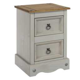 Casa Connor 2 Drawer Petite Bedside Cabinet, Grey - thumbnail 2
