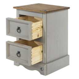 Casa Connor 2 Drawer Petite Bedside Cabinet, Grey - thumbnail 3