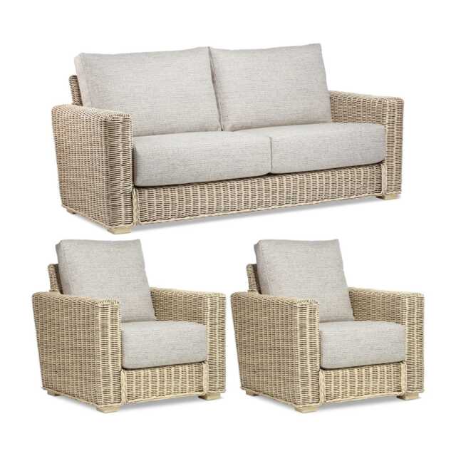 Desser Burford 3 Seater Sofa & 2 Armchairs Cane Suite