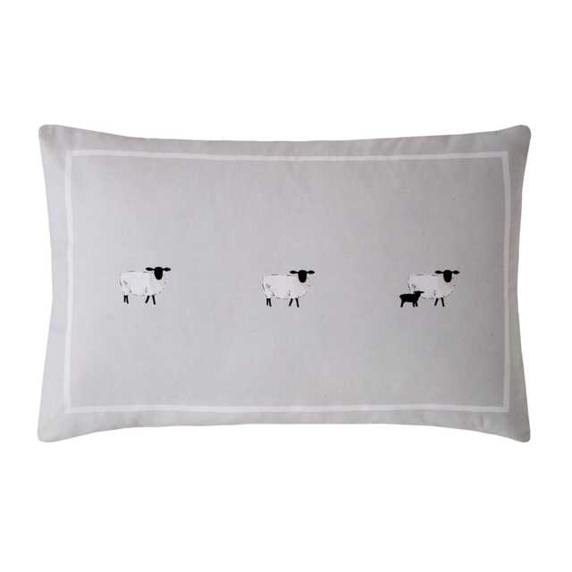 Sophie Allport Sheep Standard Pillowcase Pair, Oatmeal - image 1