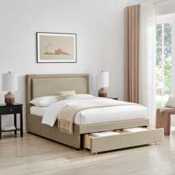 Casa Violet Storage Bed Frame, King Size, Taupe - thumbnail 4