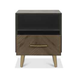 Casa Ashford 1 Drawer Bedside Cabinet, Fumed Oak - thumbnail 4