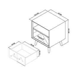 Casa Ashford 1 Drawer Bedside Cabinet, Fumed Oak - thumbnail 3