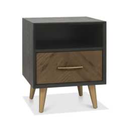 Casa Ashford 1 Drawer Bedside Cabinet, Fumed Oak - thumbnail 2