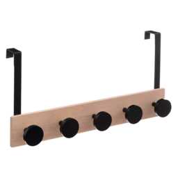 5five Over Door 5 Peg Coat Rack, Natural