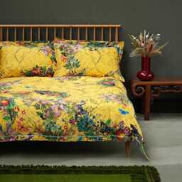 Timorous Beasties Bloomsbury Garden Duvet Set, Double, Cadmium - thumbnail 1