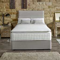 Casa Serene Divan Bed Set with Floorstanding Headboard, Single - thumbnail 1