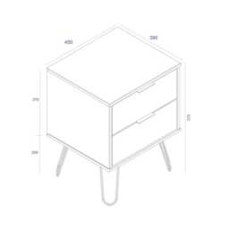 Casa Alden Bedside Cabinet, Grey - thumbnail 3