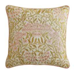 William Morris At Home Michaelmas Daisy Micro Cushion, Brick Pink & Gold - thumbnail 1