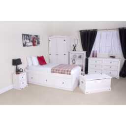 Casa Connor 3 Drawer Bedside Cabinet, White - thumbnail 3