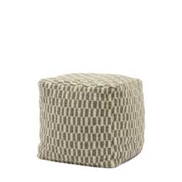 Rauma Wool Woven Pouffe, Olive Green