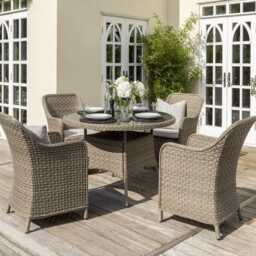 Kettler Charlbury Rattan Garden Dining Set, Round, 4 Seater - thumbnail 1