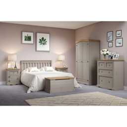 Casa Connor 3 Drawer Bedside Cabinet, Grey - thumbnail 2