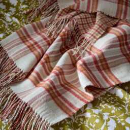 Laura Ashley Padbury Check Throw, Russet