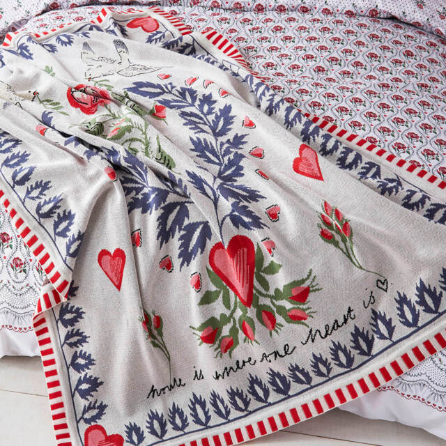Cath Kidston Peace Dove Throw, White - image 1